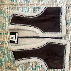Peruvian Connection Brown and Cream Vest